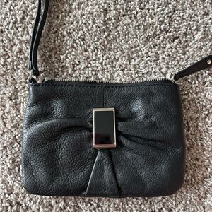 Audrey Brooke Black Leather Pouch